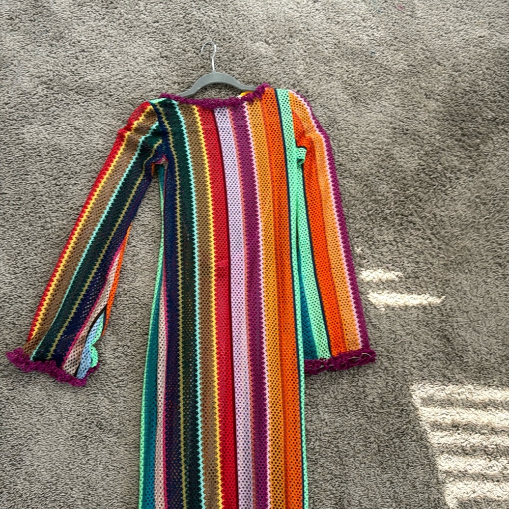 Lamperos Open Back Colorful Swimsuit Cover Up